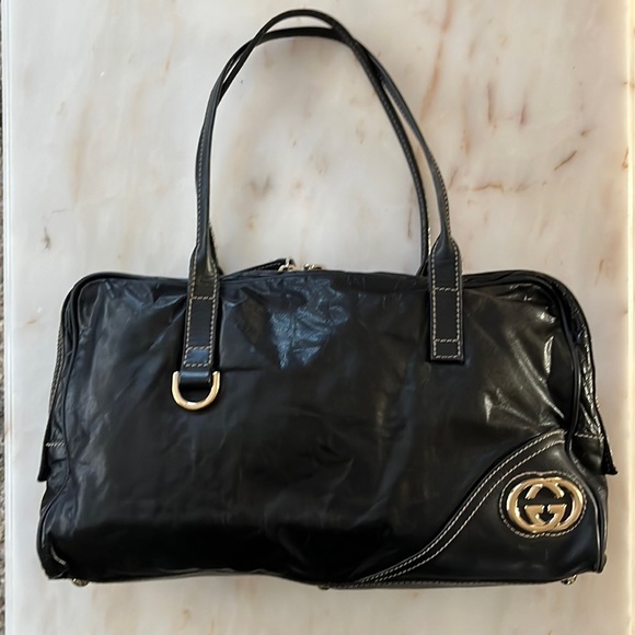 Gucci shoulder bag black leather - Picture 1 of 16